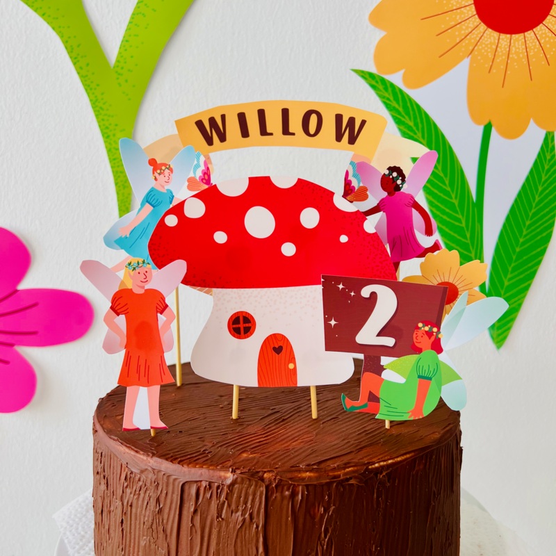 Fairy Garden Birthday Cake Topper