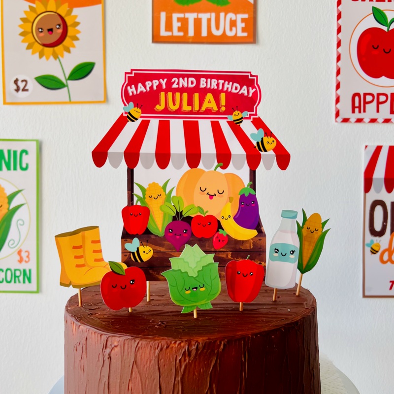 Farmers Market Birthday Cake Topper
