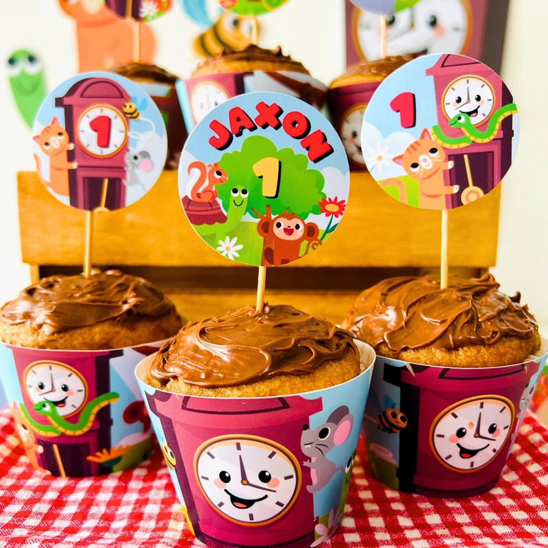 Hickory Dickory Dock Cupcake Toppers
