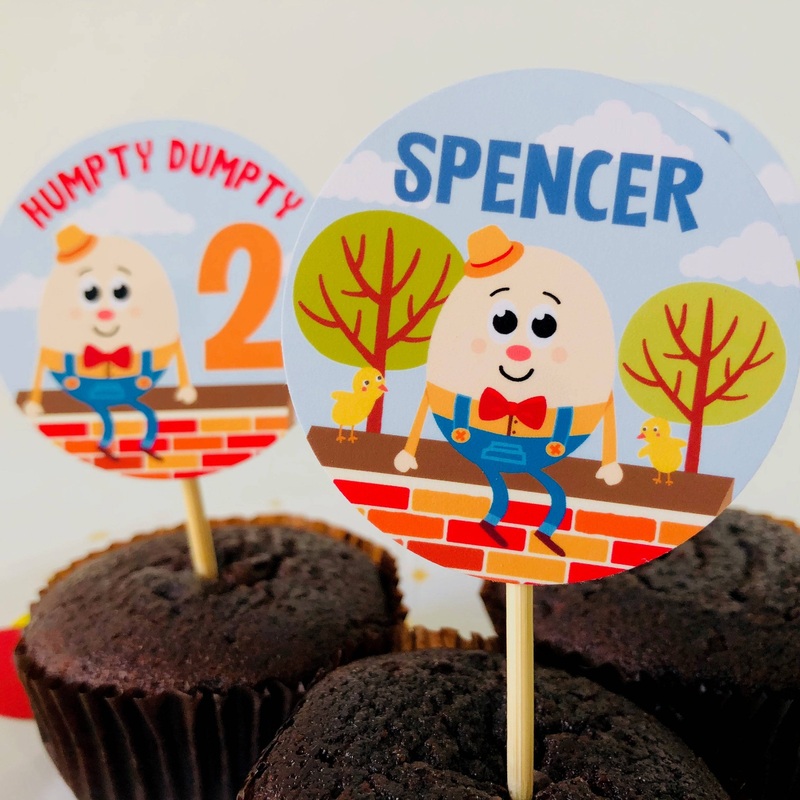 Humpty Dumpty Cupcake Toppers Set