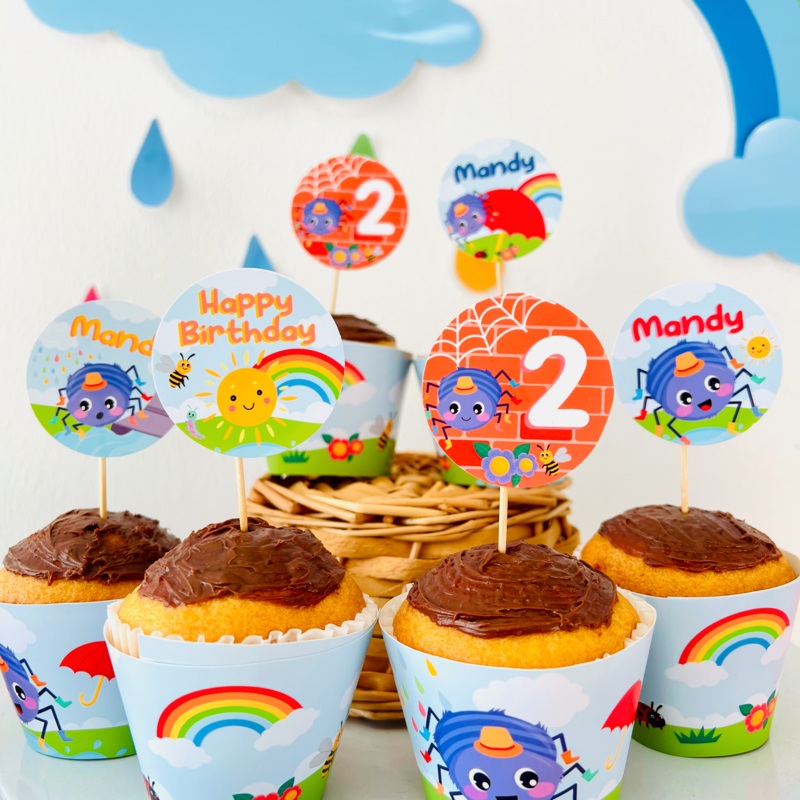 Incy Wincy Spider Cupcake Toppers Set