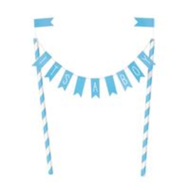 It's A Boy Bunting Cake Topper