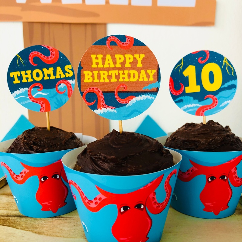 Kraken Cupcake Toppers Set