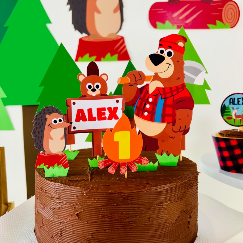 Lumberjack Birthday Cake Topper