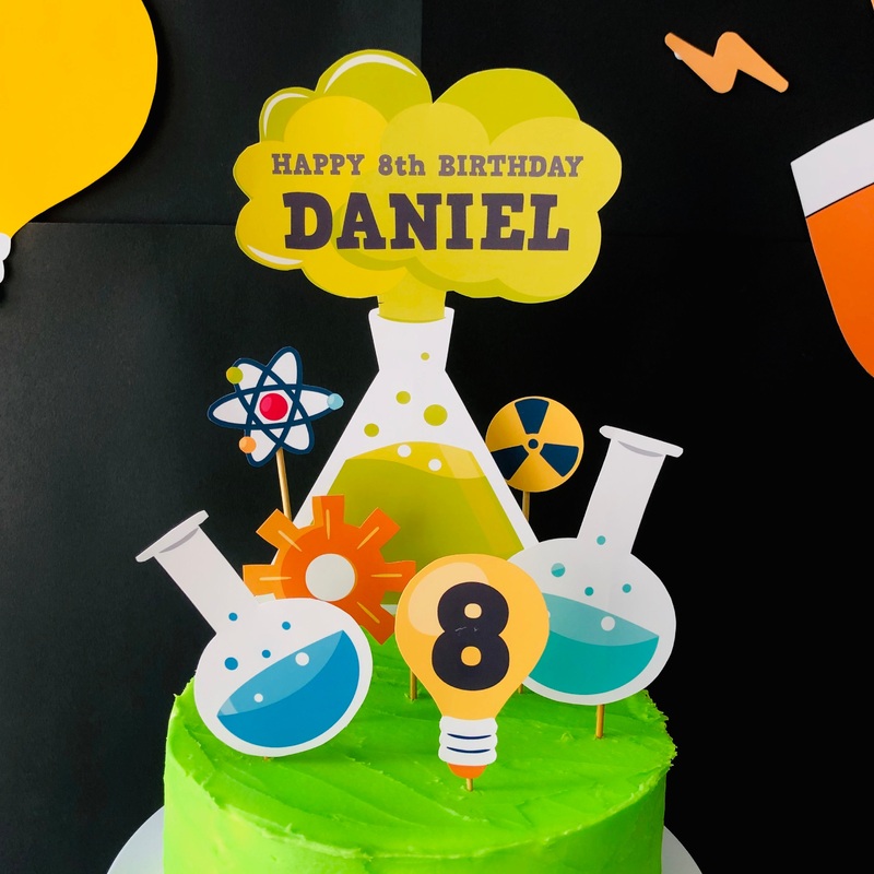 Mad Science Birthday Cake Topper