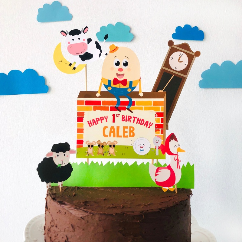 Nursery Rhyme Birthday Cake Topper
