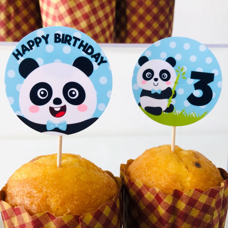 Panda Cupcake Toppers Set