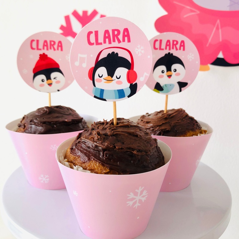 Penguin Tutu Cute Cupcake Toppers Set