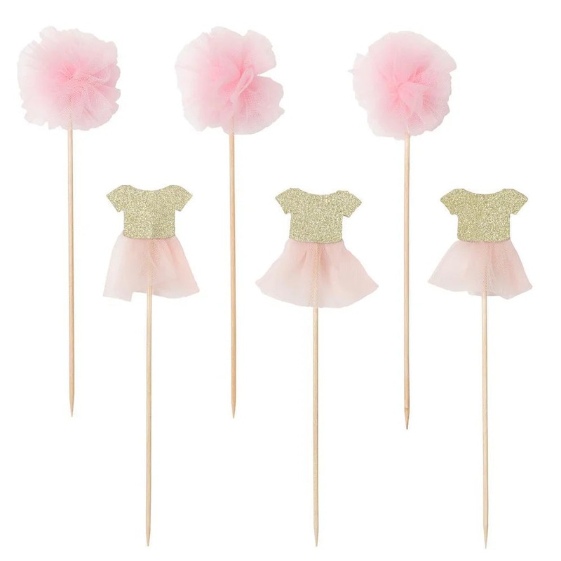 PINK TULLE TUTU CAKE TOPPERS