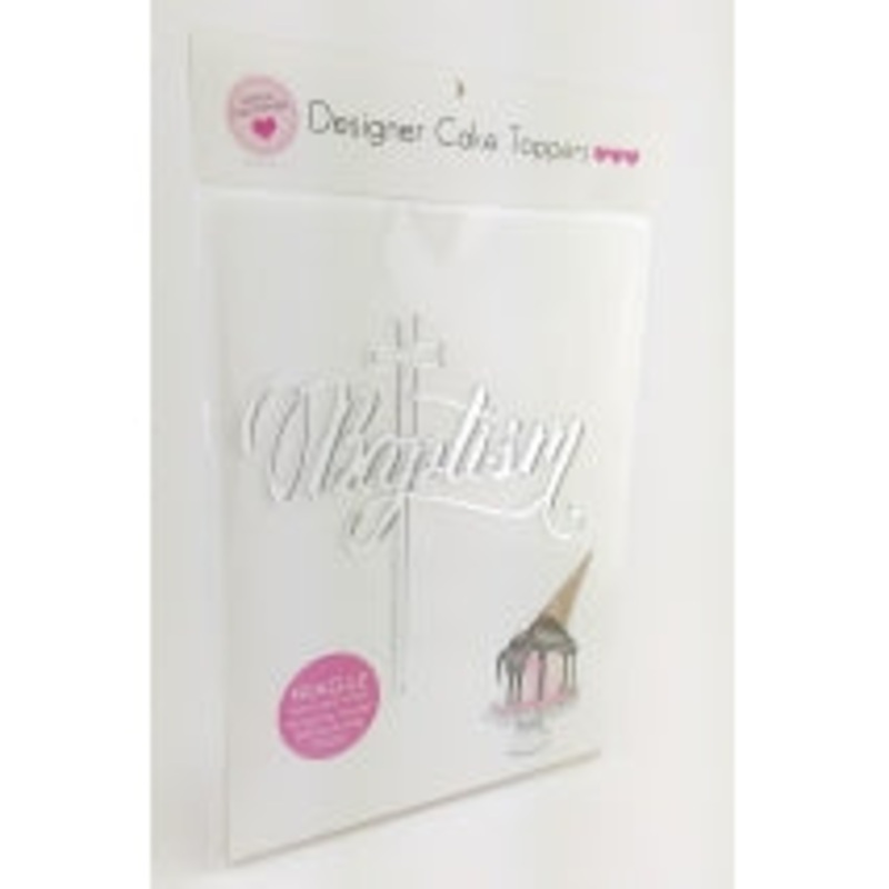 Religious Cake Topper - Generic Baptism with Cross