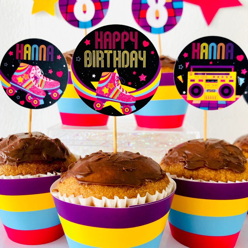 Roller Skating Cupcake Toppers Set