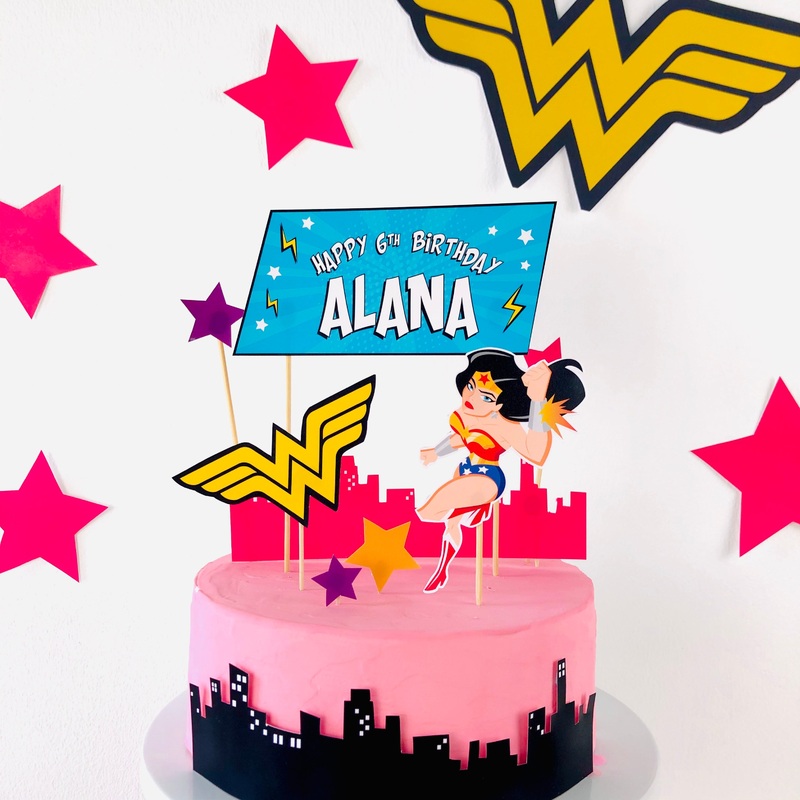 Wonder Woman Birthday Cake Topper