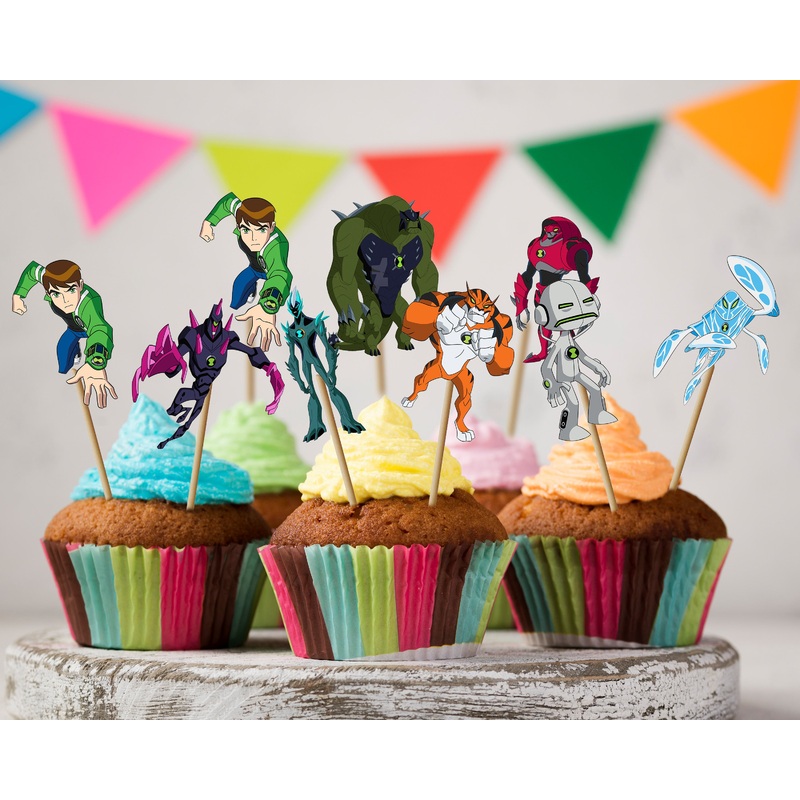 Ben 10 Theme Classic Cup Cake Topper