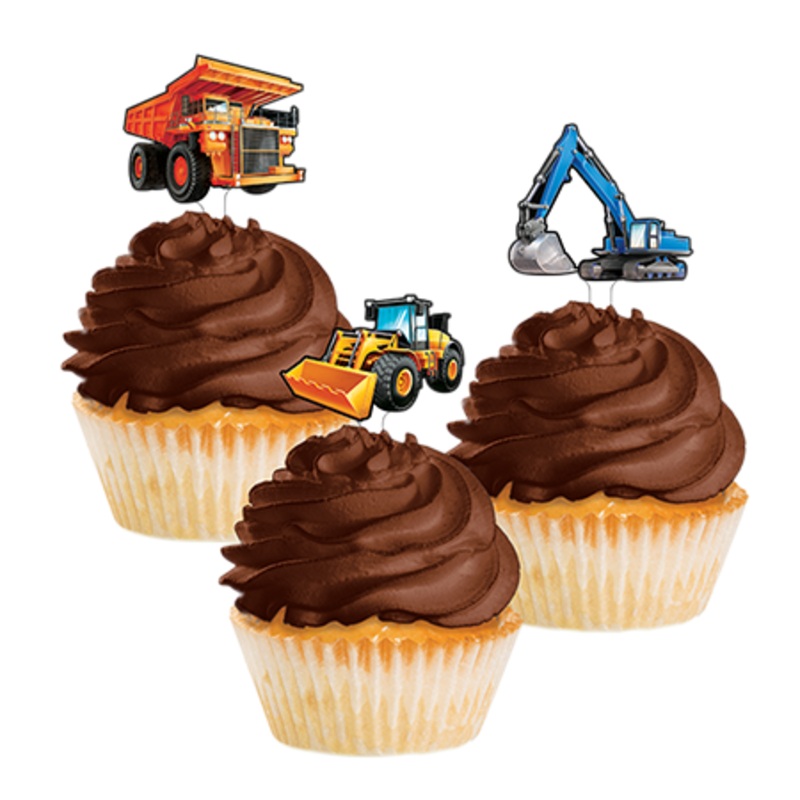 Big Dig Construction Cupcake Toppers
