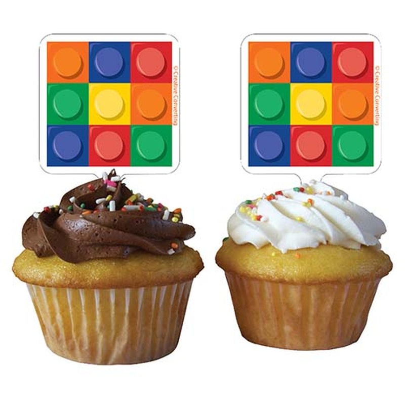 Block Party Cupcake Toppers Pack Of 12