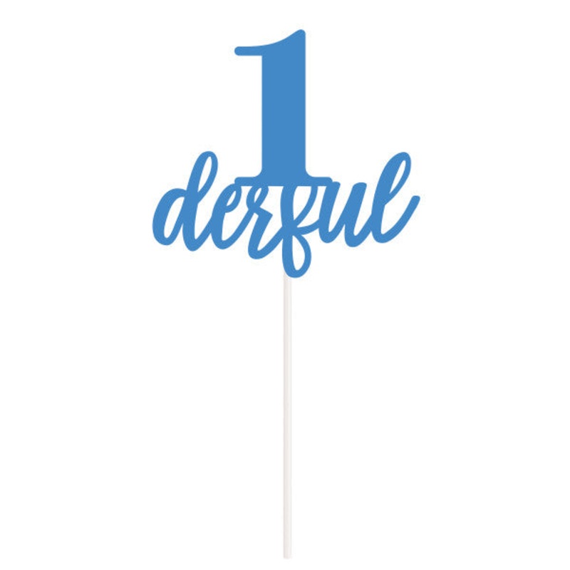 Blue Dots "1derful" 1st Birthday Cake Topper 20cm