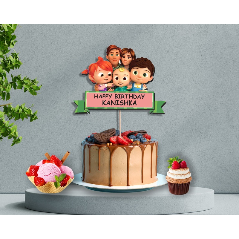 Coco Melon Theme Girl Cake Topper