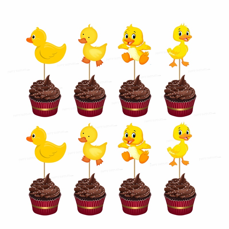 Duck Theme Girl Yellow Cupcake Topper