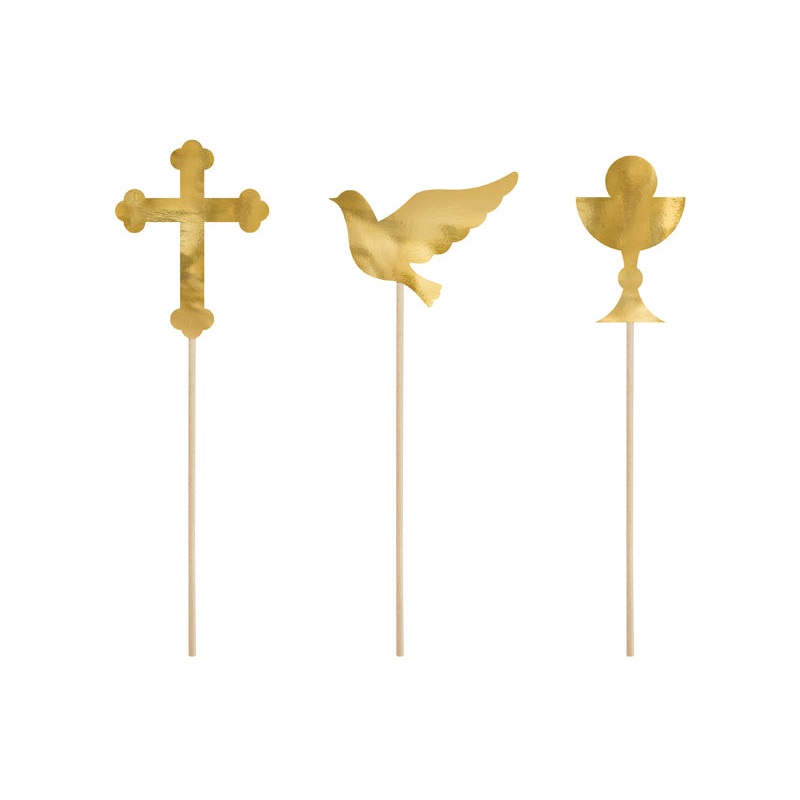 First Holy Communion / Confirmation Cake Toppers - 6ct