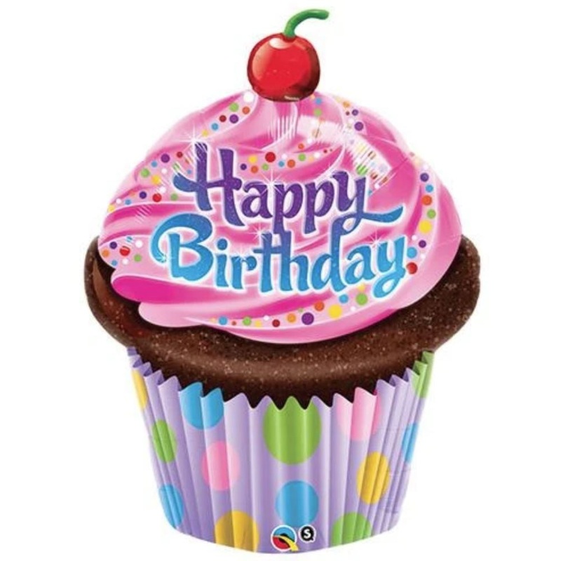 Frosted Cupcake Birthday Foil Balloon
