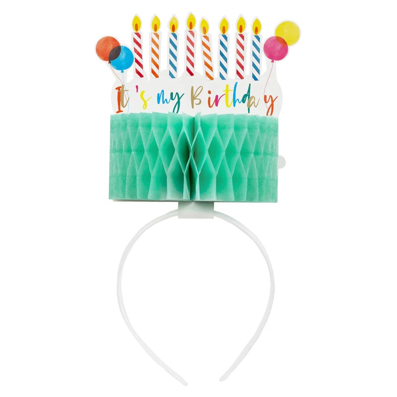 Green It's My Birthday Cake Headband Crown