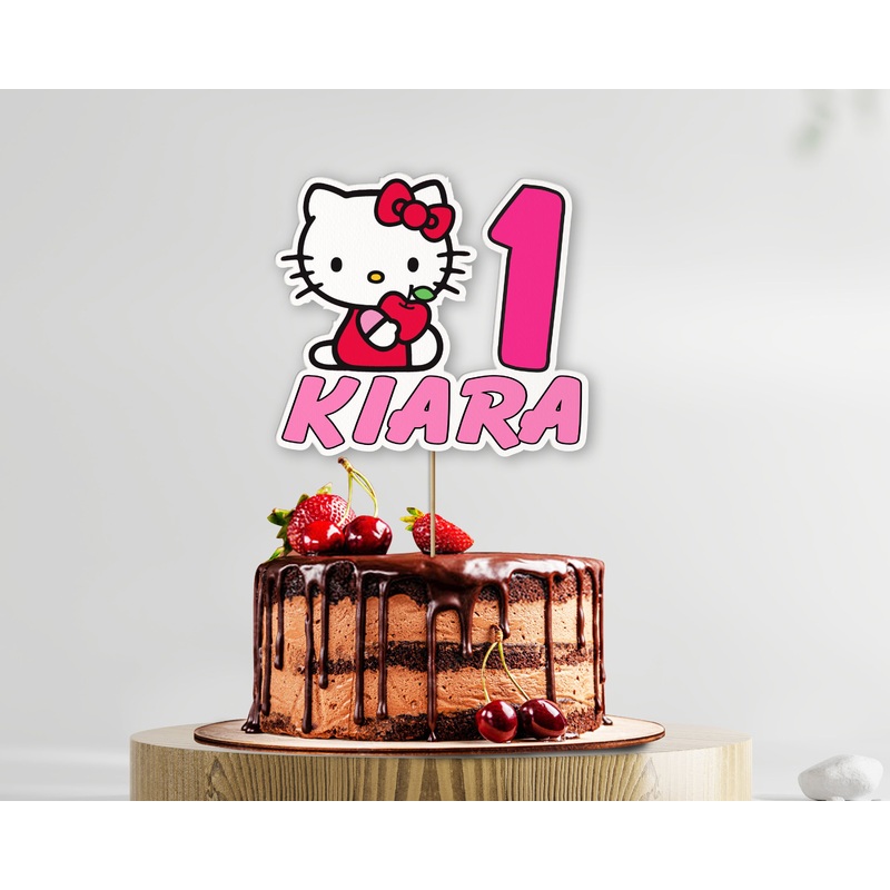 Hello Kitty Theme Personalized Cake Topper