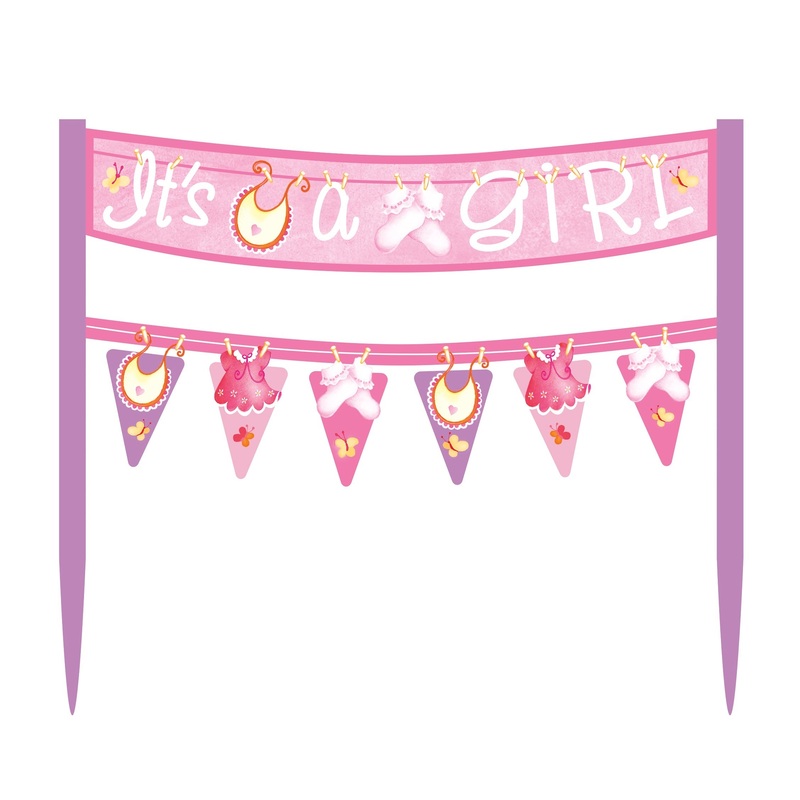 Its a Girl Cake Banner (16.5cm Wide)