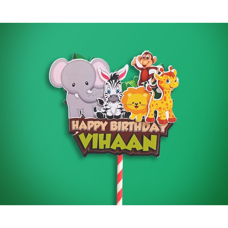 Jungle Theme Handcrafted Cake Topper