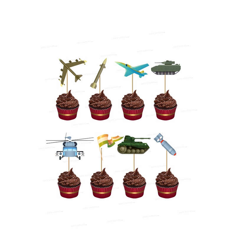 Military Theme Customized Cup Cake Topper
