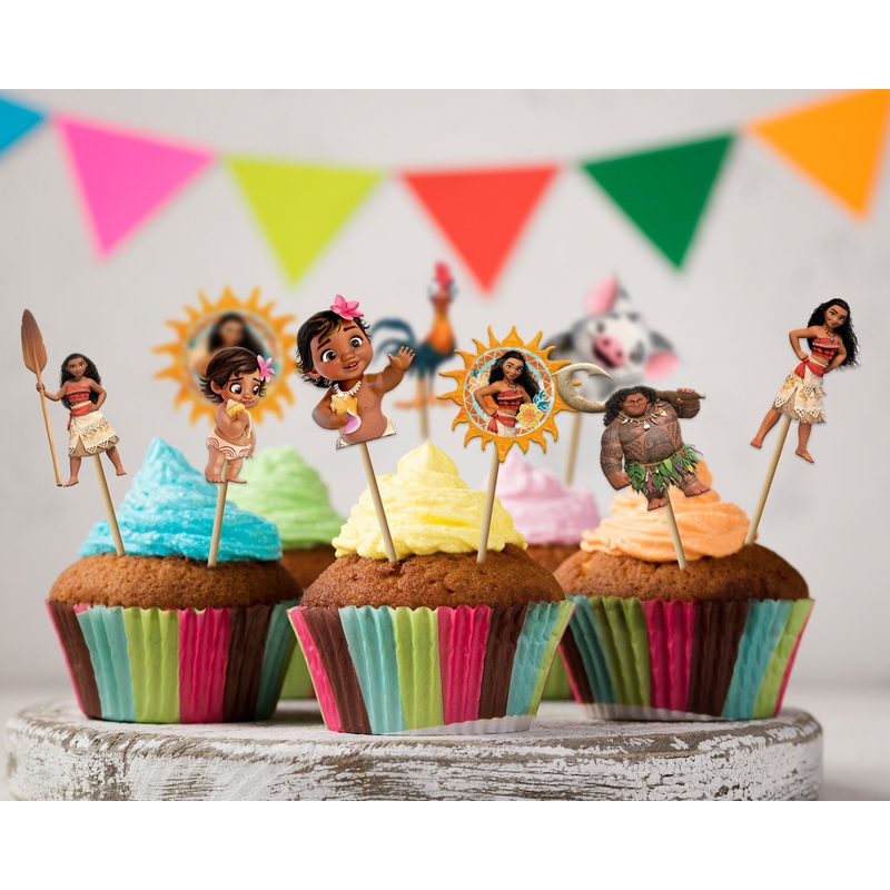 Moana Theme Cupcake topper