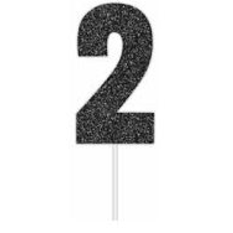 Number 2 Black Cake Topper