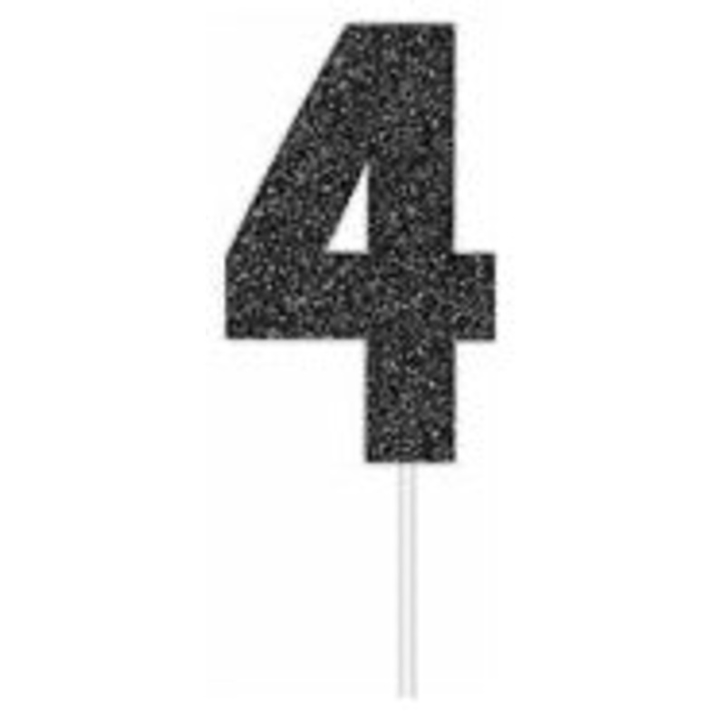 Number 4 Black Cake Topper