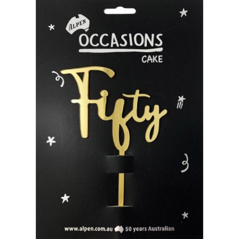 Number 50 Gold Acrylic Cake Topper