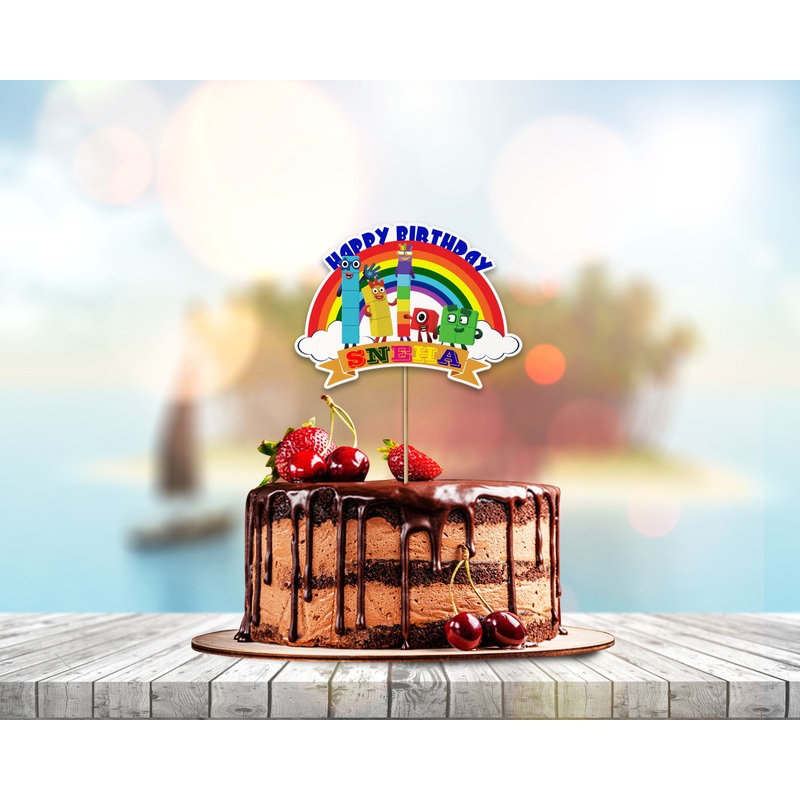 Number Blocks Theme Customized Cake Topper