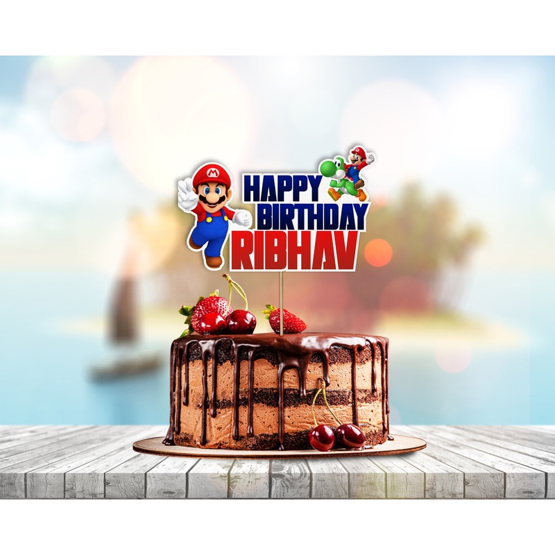 Super Mario Theme Customized Cake Topper