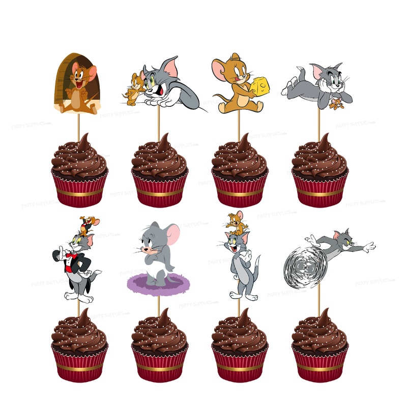 Tom & Jerry Theme Cup Cake Topper