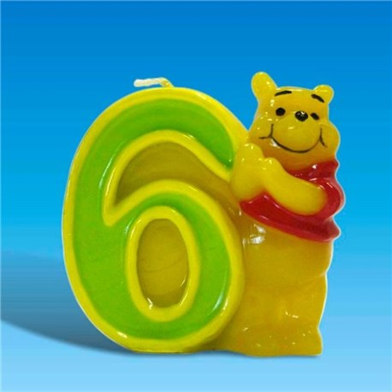 Winnie the Pooh Birthday Cake Candle Number 6