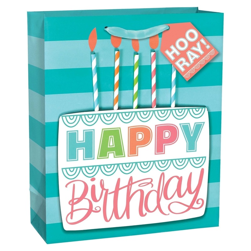 Birthday Cake Large Bag with Gift Tag