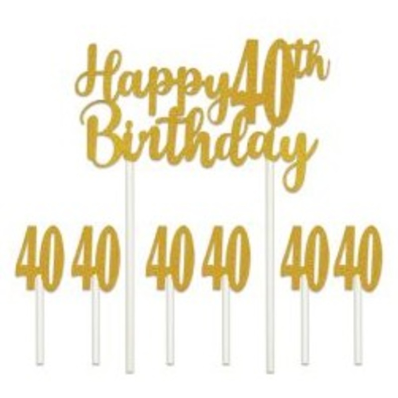 Cake Topper - Happy "40th" Birthday