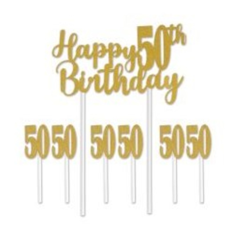 Cake Topper - Happy "50th" Birthday