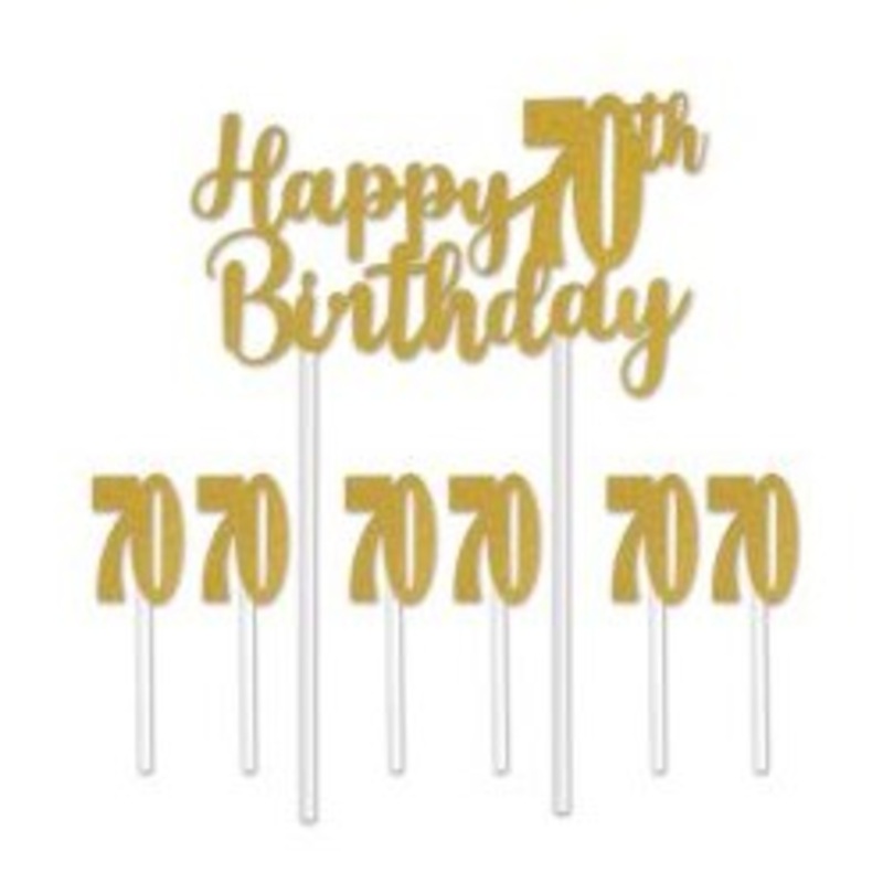 Cake Topper - Happy "70th" Birthday