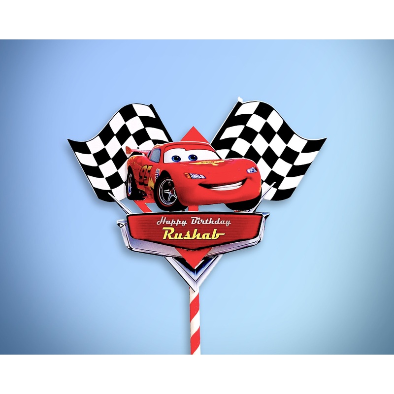 Cars Theme Hand Crafted Cake Topper