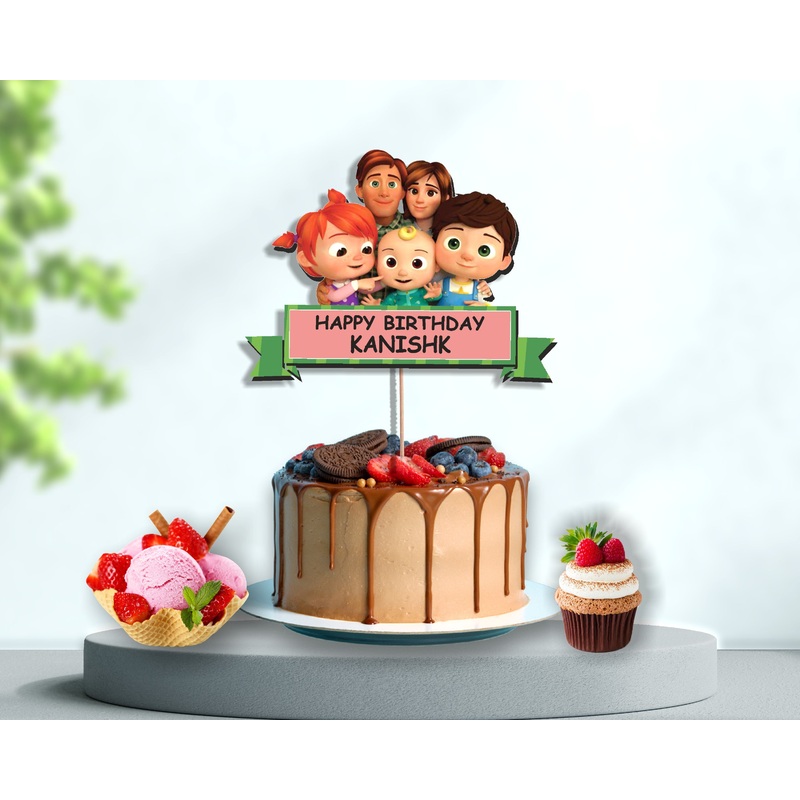 Coco Melon theme boy Cake topper