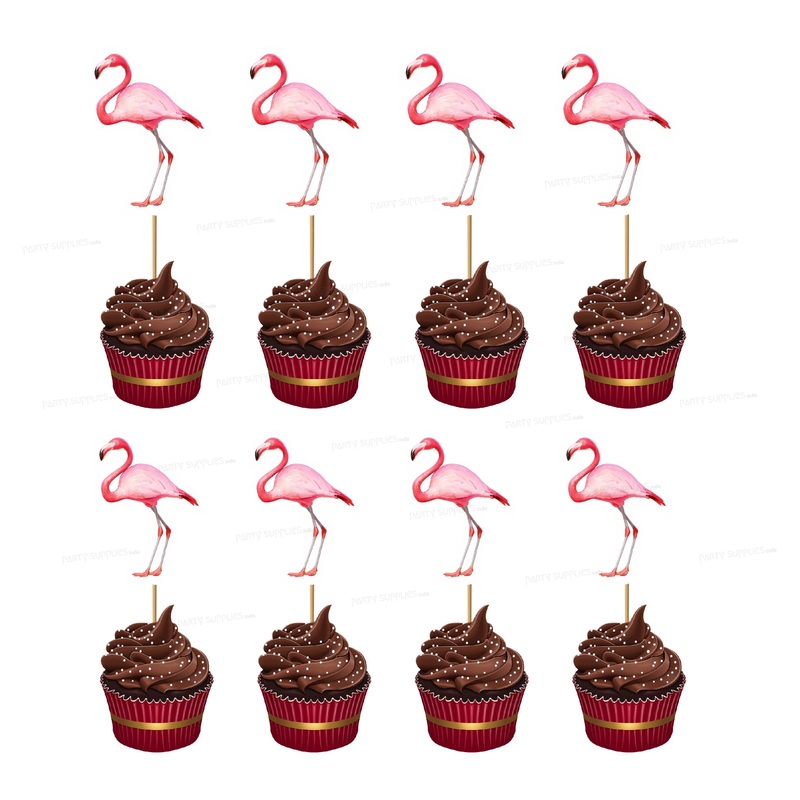 Flamingo Theme Cup Cake Topper