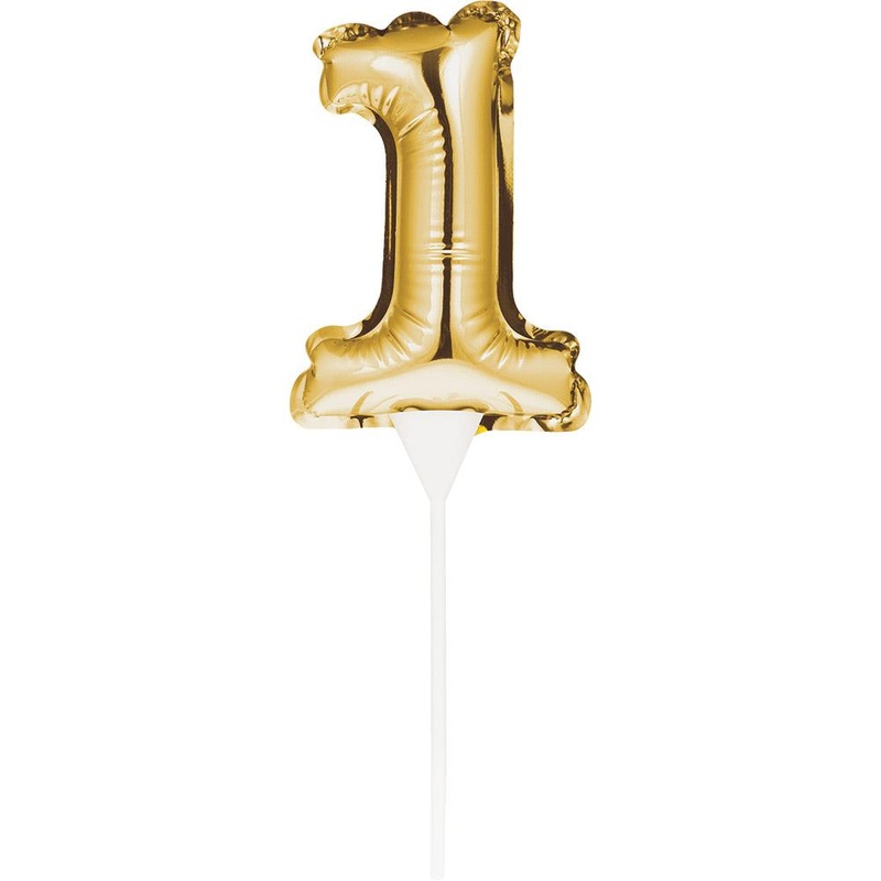 Gold Number 1 Cake Topper Mini Balloon 13cm