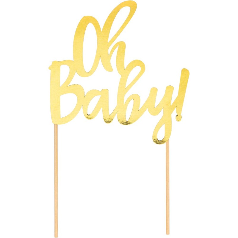 GOLD OH BABY CAKE TOPPER  1 CT