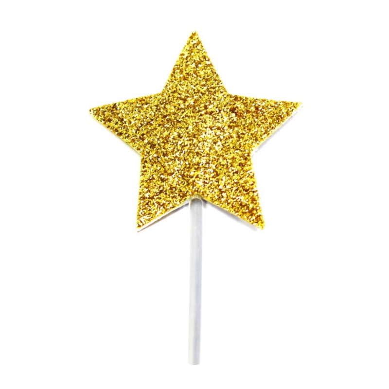 Gold Star Cake Topper Decoration Pack of 12
