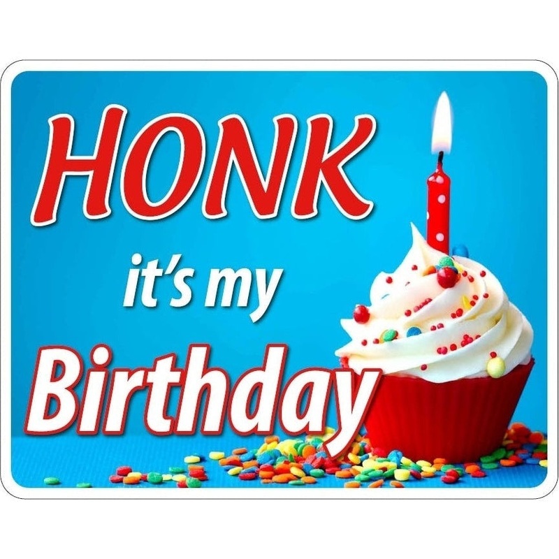 Honk It's My Birthday Blue Cupcake Yard Sign