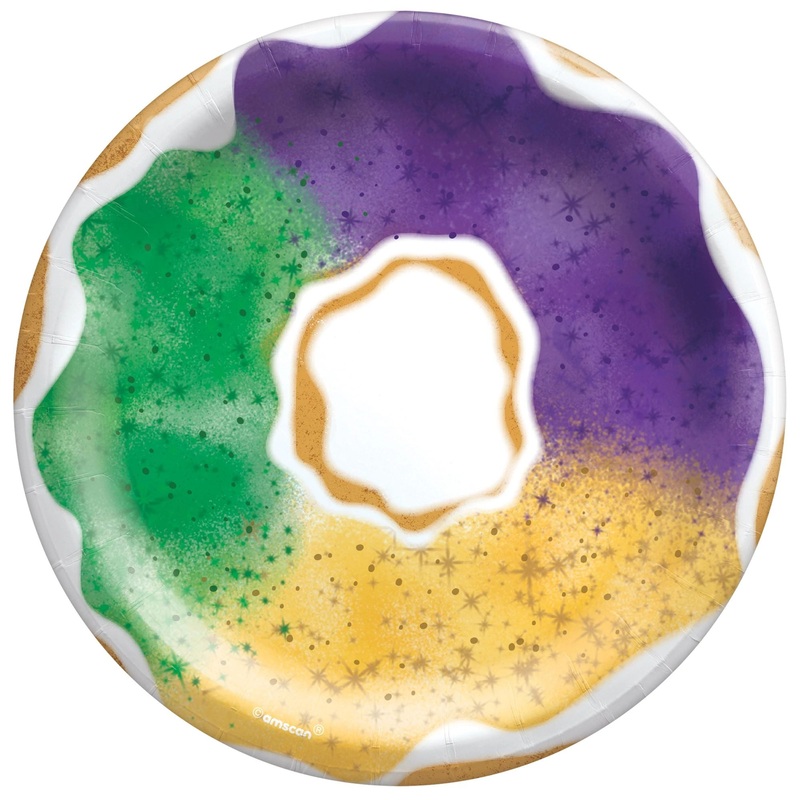 King Cake Paper Dessert Plate  20 ct.