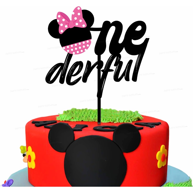 Minnie Mouse Bowtique Theme Cake Topper